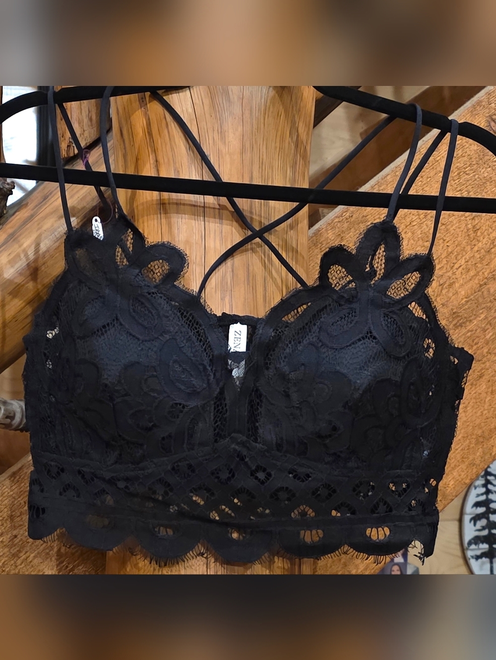 Set Of 3,New, 3 Pcs Lace Bralettes in Black, Lavender and Peach - Picture 3 of 9